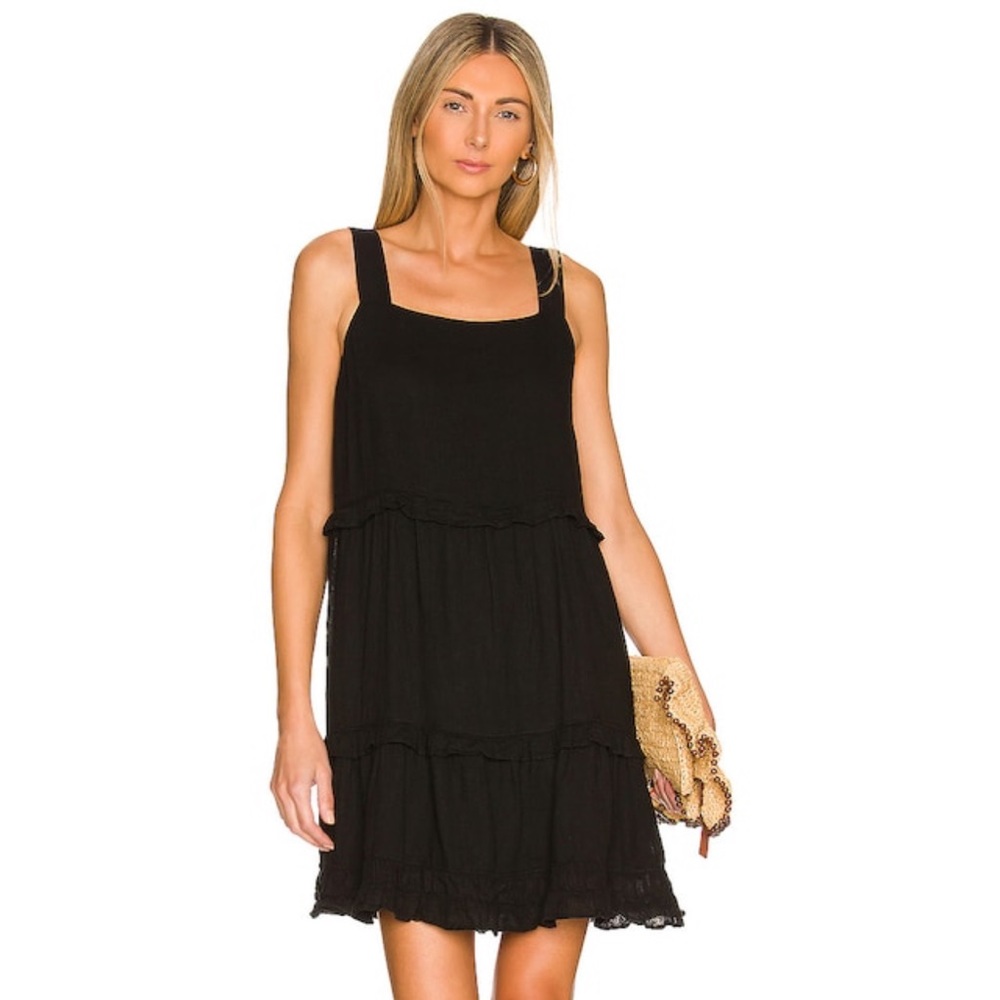 Rails Linen Sandy Tank Dress - Black | Size XS